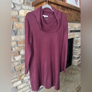 LOFT Burgandy sweater dress